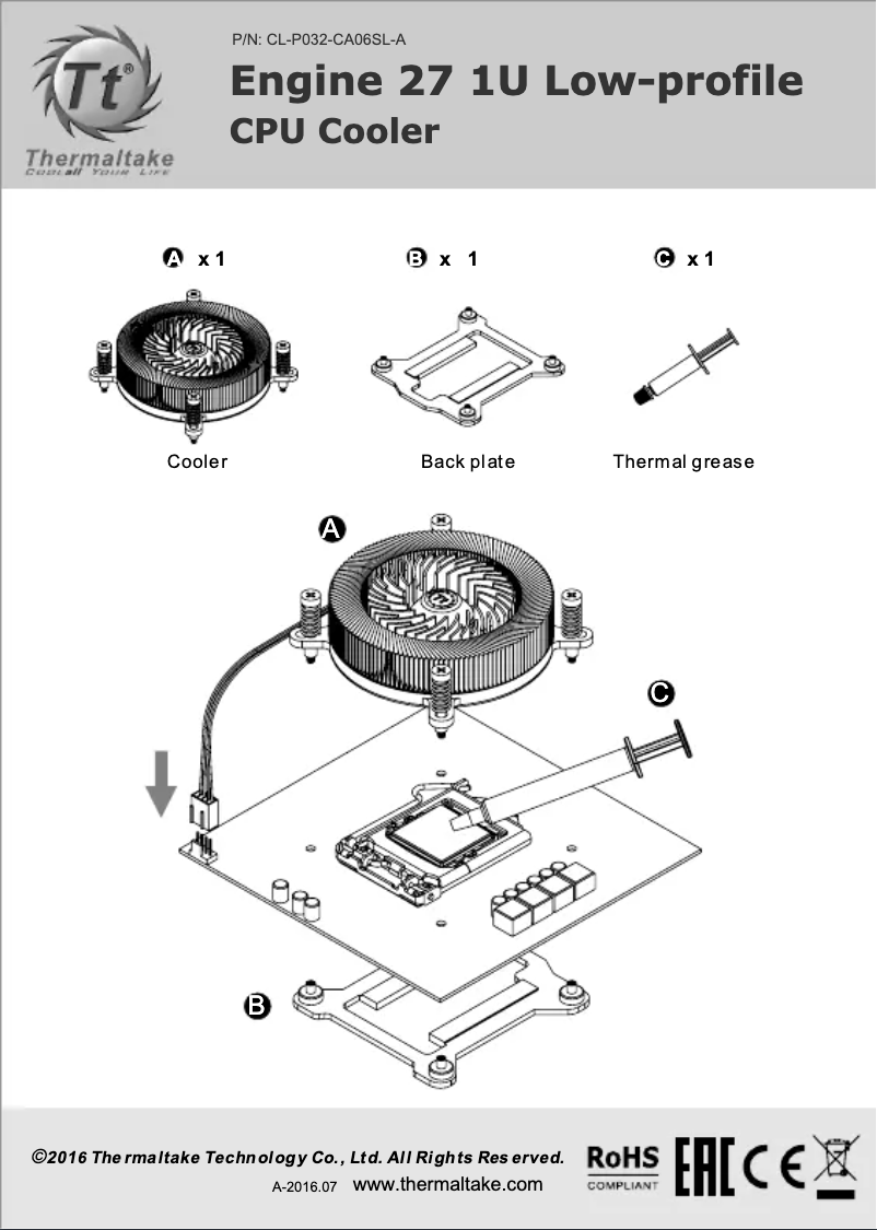 Page 1 of the manual User Manual Thermaltake Engine 27
