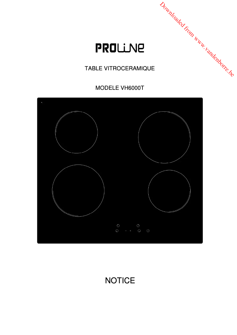 First page image of the manual for VH6000T
