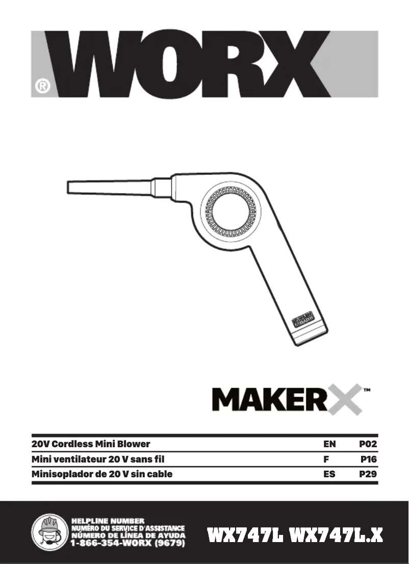 Page 1 of the manual User Manual Worx WO7103