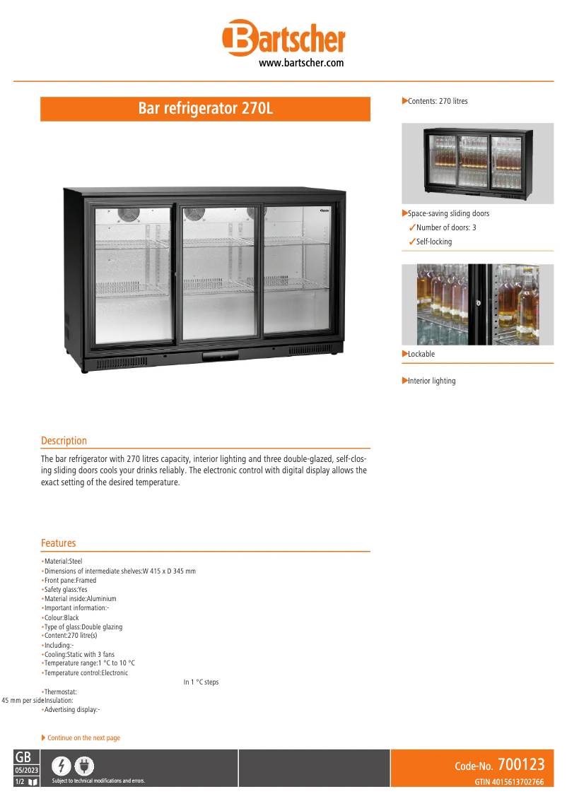 First page image of the manual for 700123