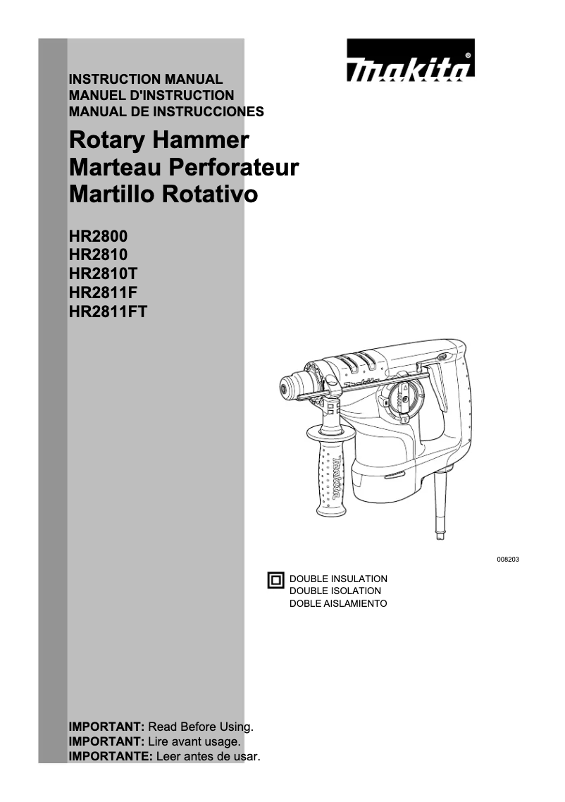 First page image of the manual for HR2810T