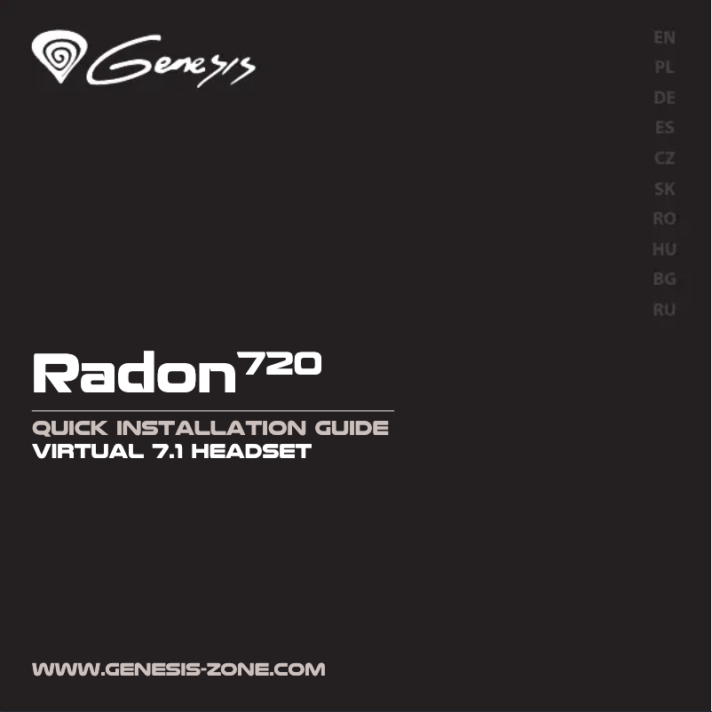 First page image of the manual for Radon 720