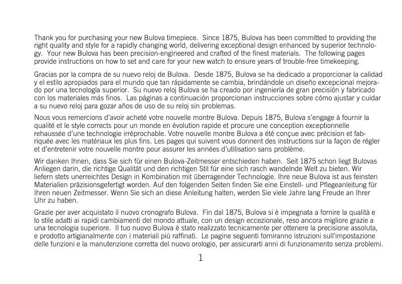 Page 1 of the manual User Manual Bulova Grammy 98B295