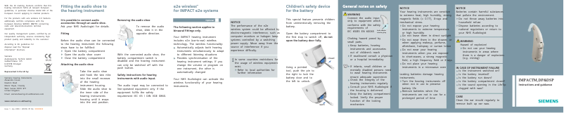 Page 1 of the manual User Manual Siemens IMPACT M