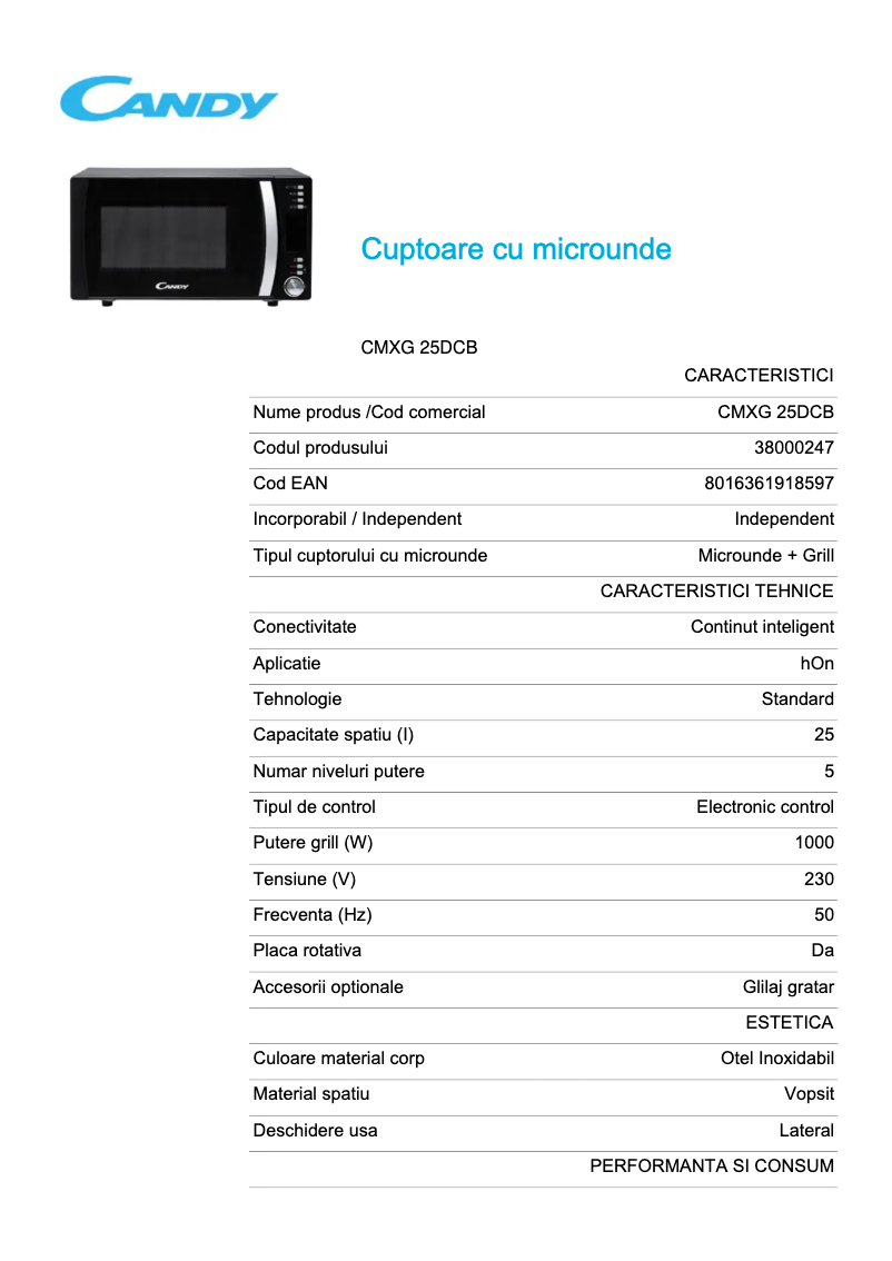 First page image of the manual for CMXG 25DCB