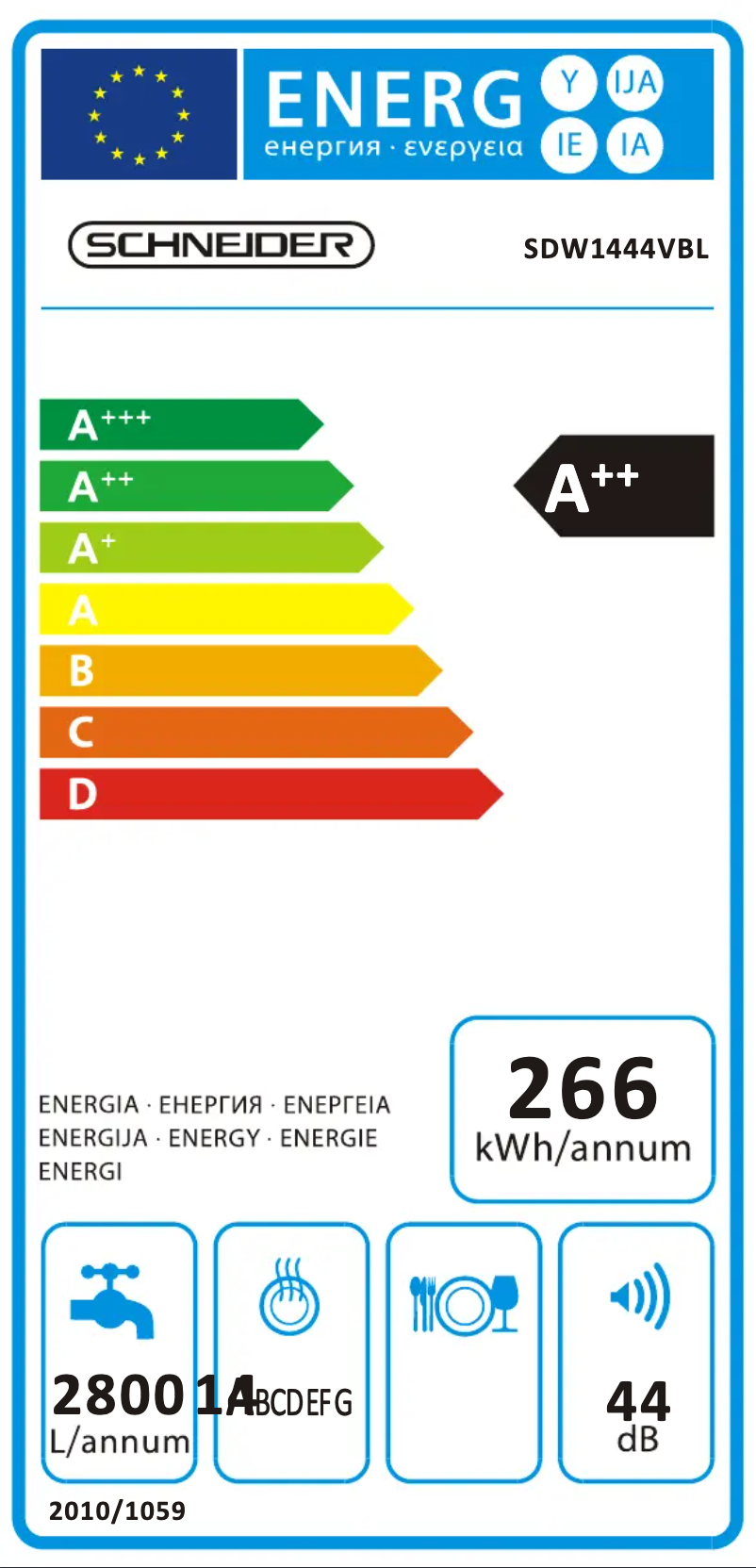 First page image of the manual for SDW1444V