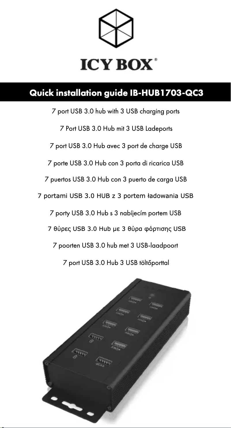 Page 1 of the manual User Manual Icy Box IB-HUB1703-QC3