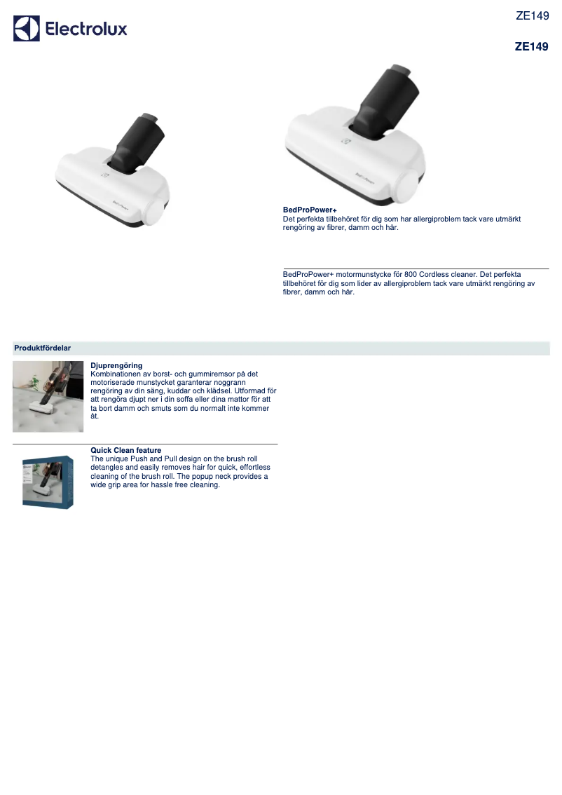 First page image of the manual for ZE149