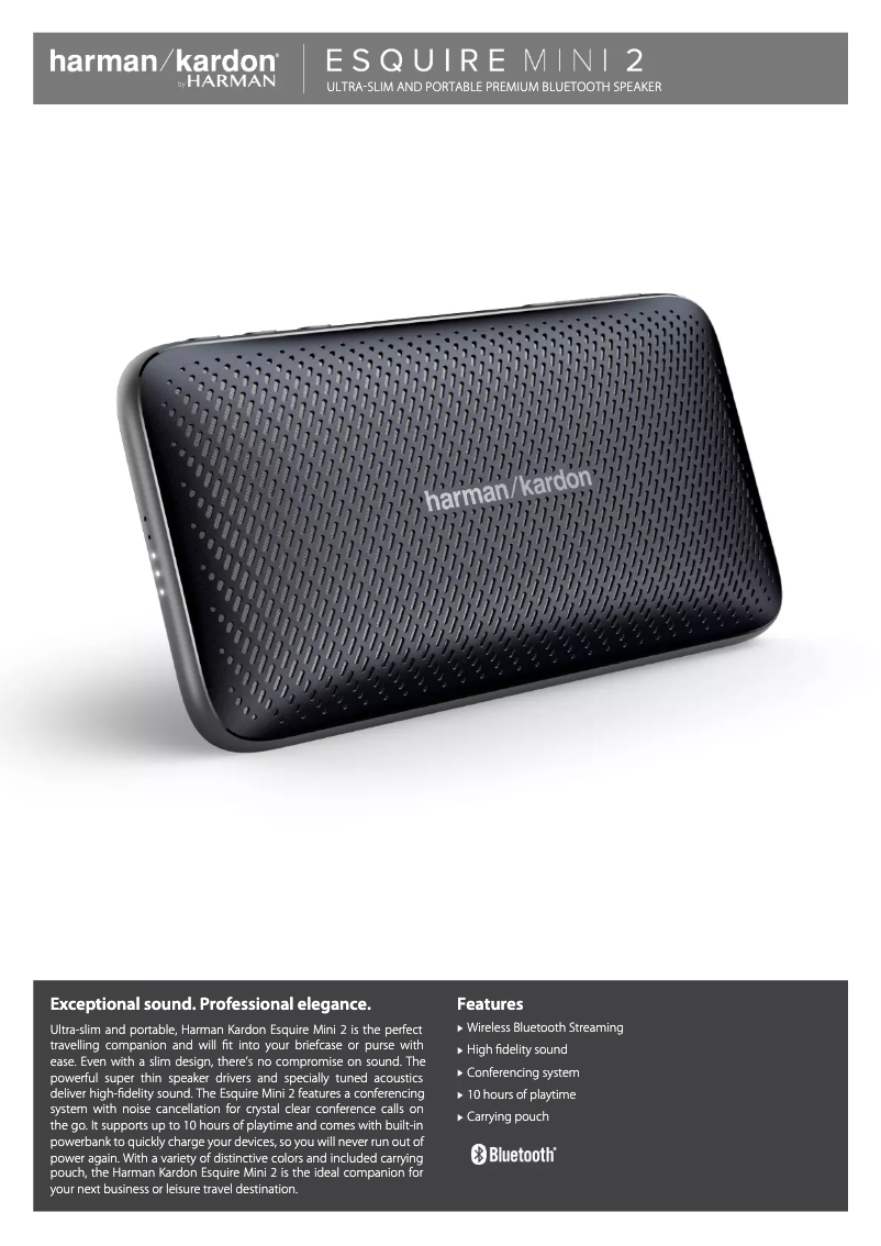 Page 1 of the manual Technical Sheet Harman Kardon Esquire Mini 2