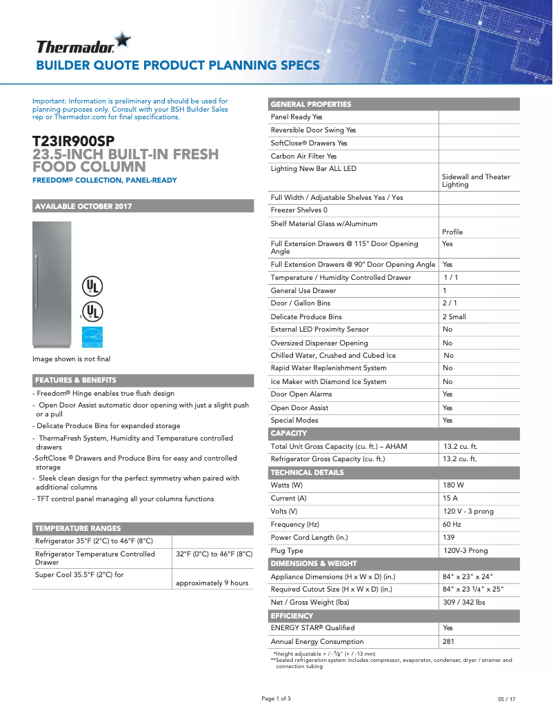 First page image of the manual for T23IR900SP