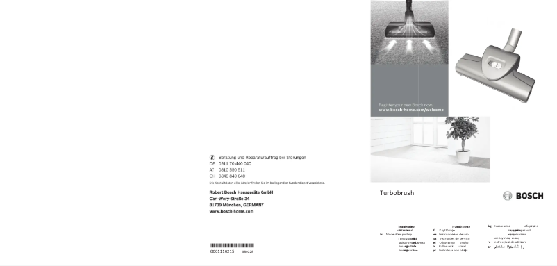 Page 1 of the manual User Manual Bosch BGLS4TURBO