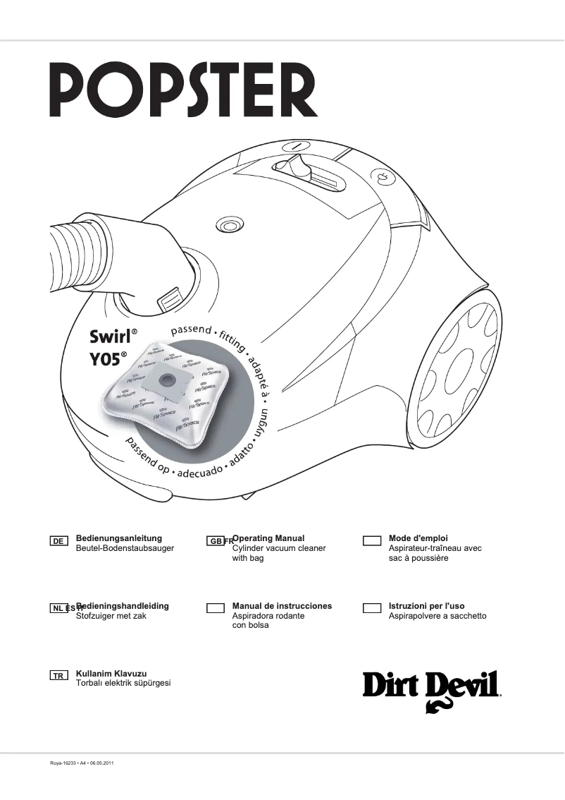 Page 1 of the manual User Manual Dirt Devil Popster M7012