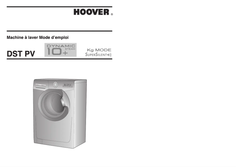 Page 1 of the manual User Manual Hoover DST 10146PVG-47