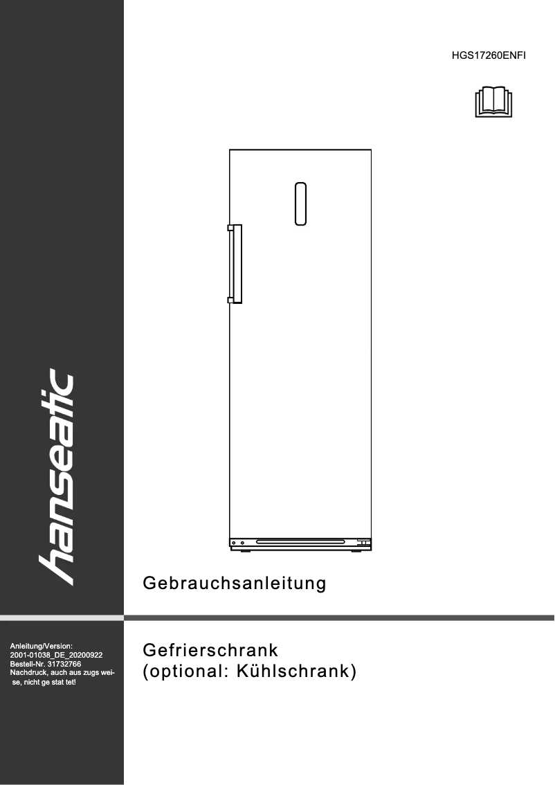 First page image of the manual for HGS17260ENFI
