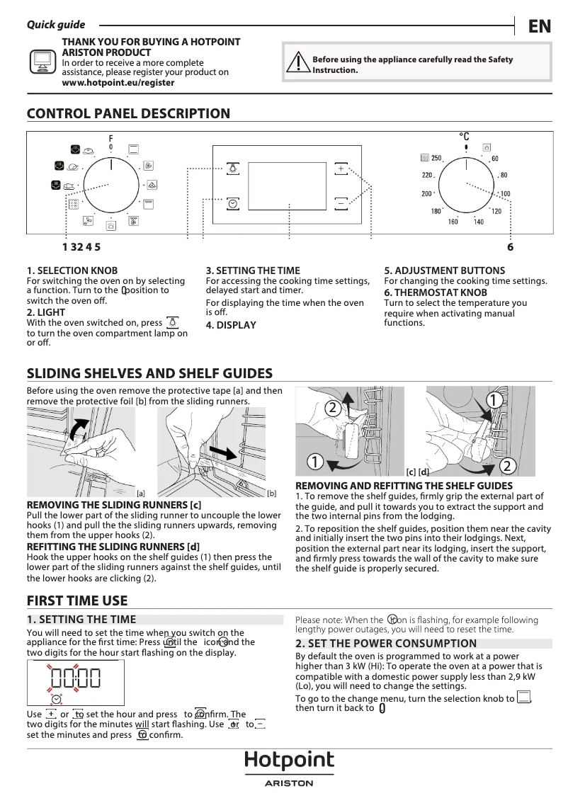 Page 1 of the manual User Manual Hotpoint FA4S 844 P IX HA
