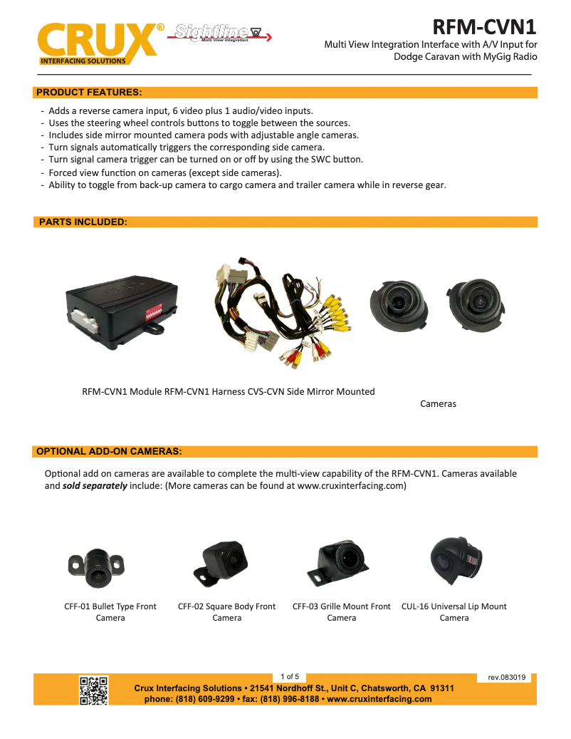 Image de la première page du manuel de l'appareil RFM-CVN1