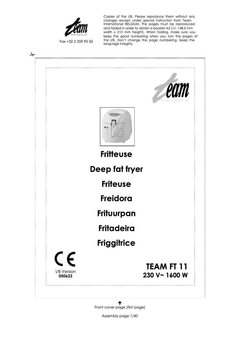 Image de la première page du manuel de l'appareil FT 11