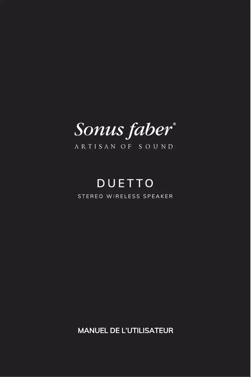 Page 1 of the manual User Manual Sonus Faber DUETTO