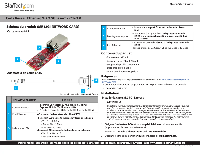 Page 1 of the manual User Manual StarTech.com MR12GI-NETWORK-CARD