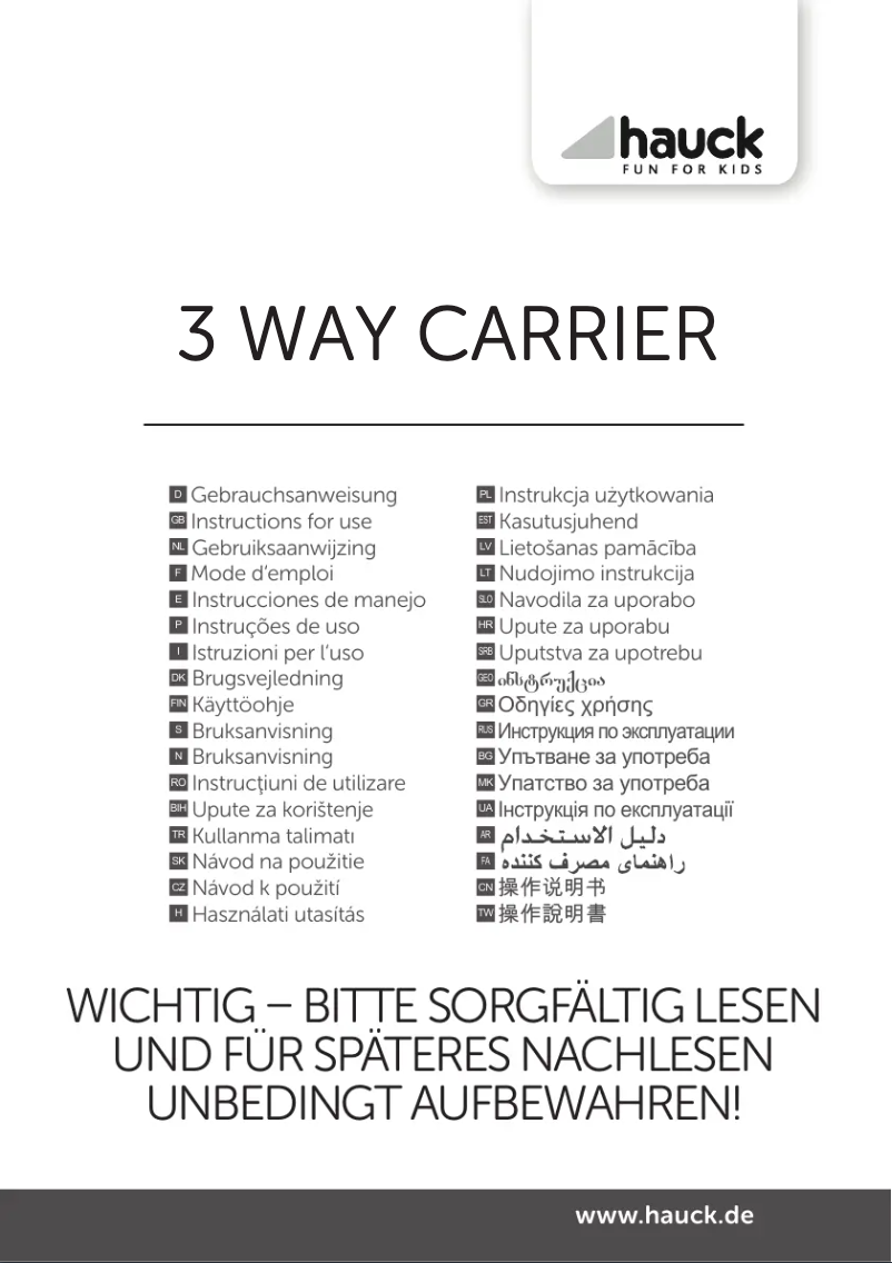 First page image of the manual for 3-Way-Carrier