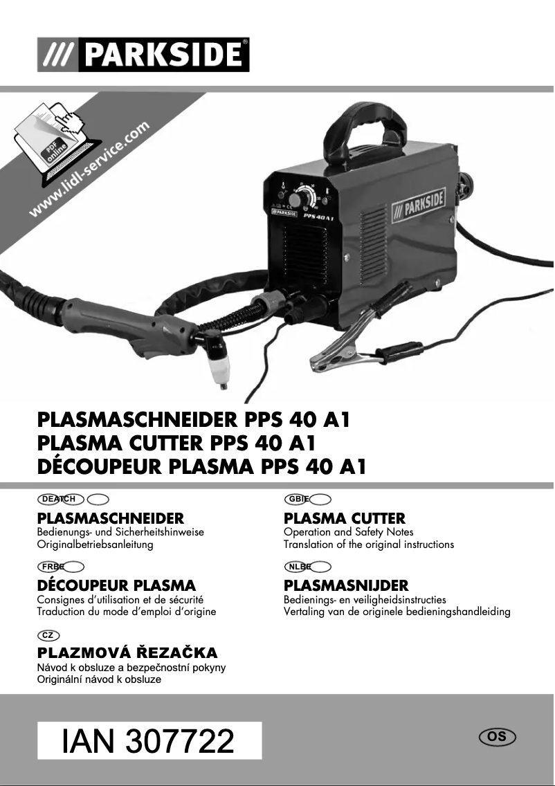 Page 1 of the manual User Manual Parkside PPS 40 A1