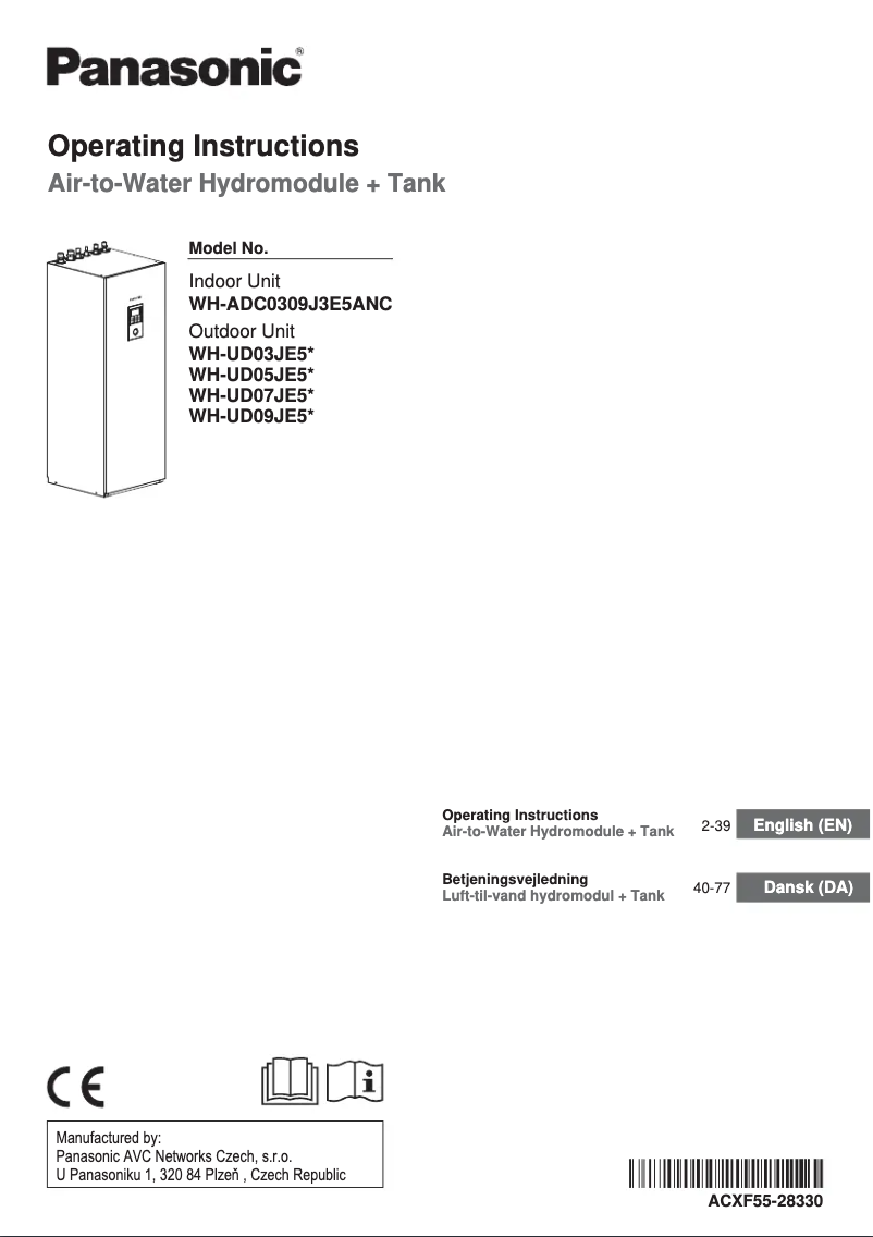 Page 1 of the manual User Manual Panasonic WH-ADC0309J3E5ANC