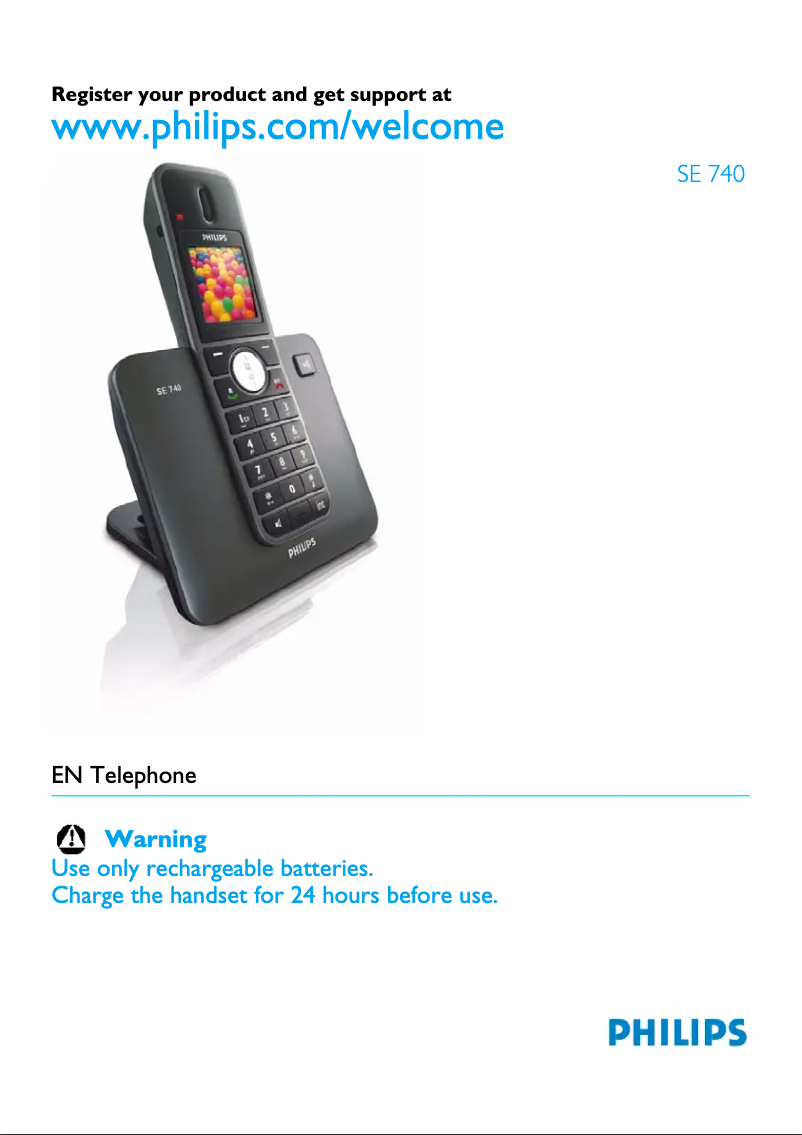 First page image of the manual for SE7401B