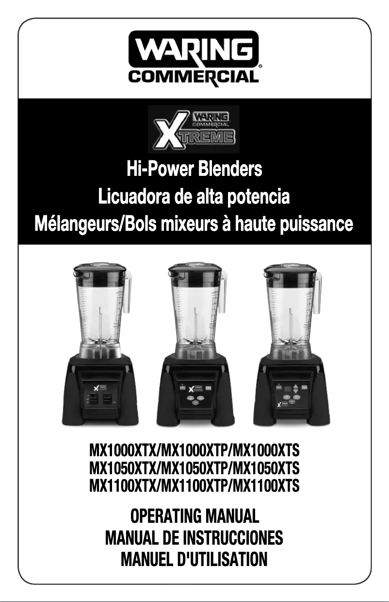 First page image of the manual for MX1000XTS