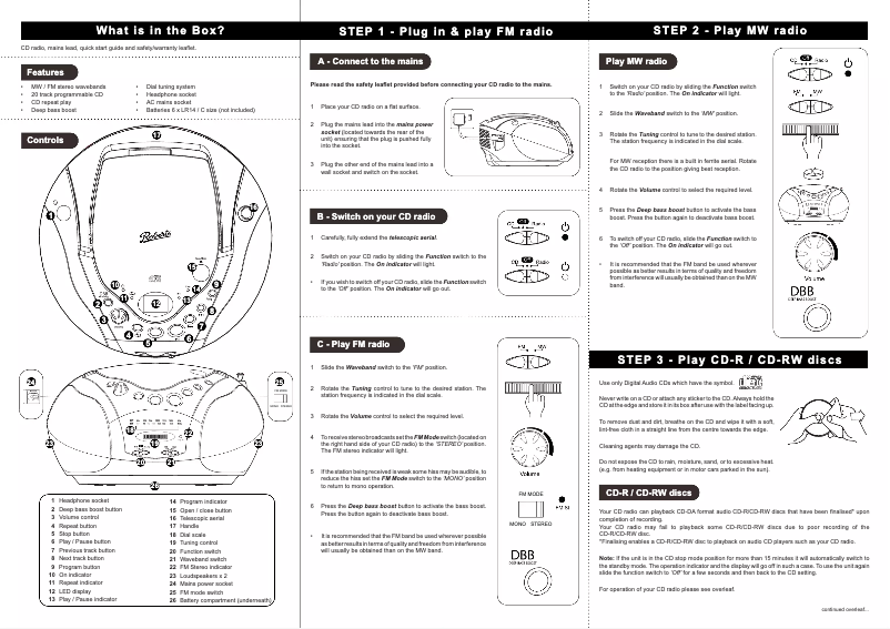 Page 1 of the manual User Manual Roberts CD9959
