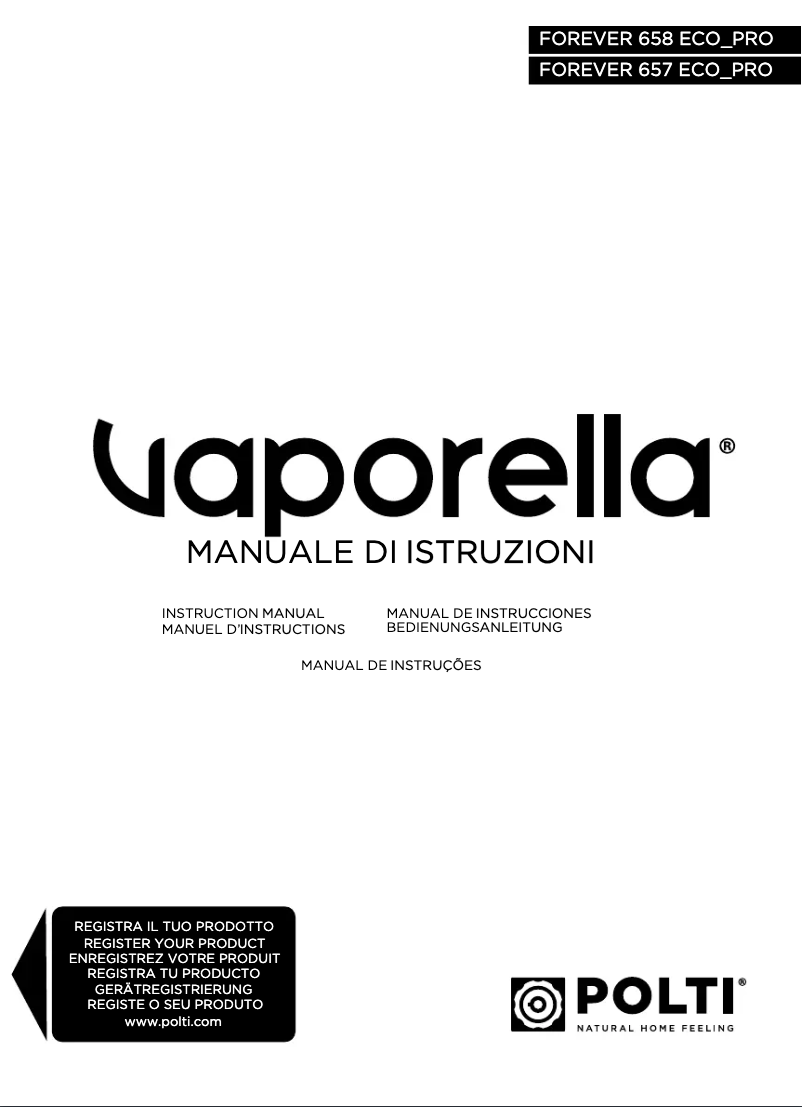 Page 1 of the manual User Manual Polti Vaporella Forever 657 Eco Pro