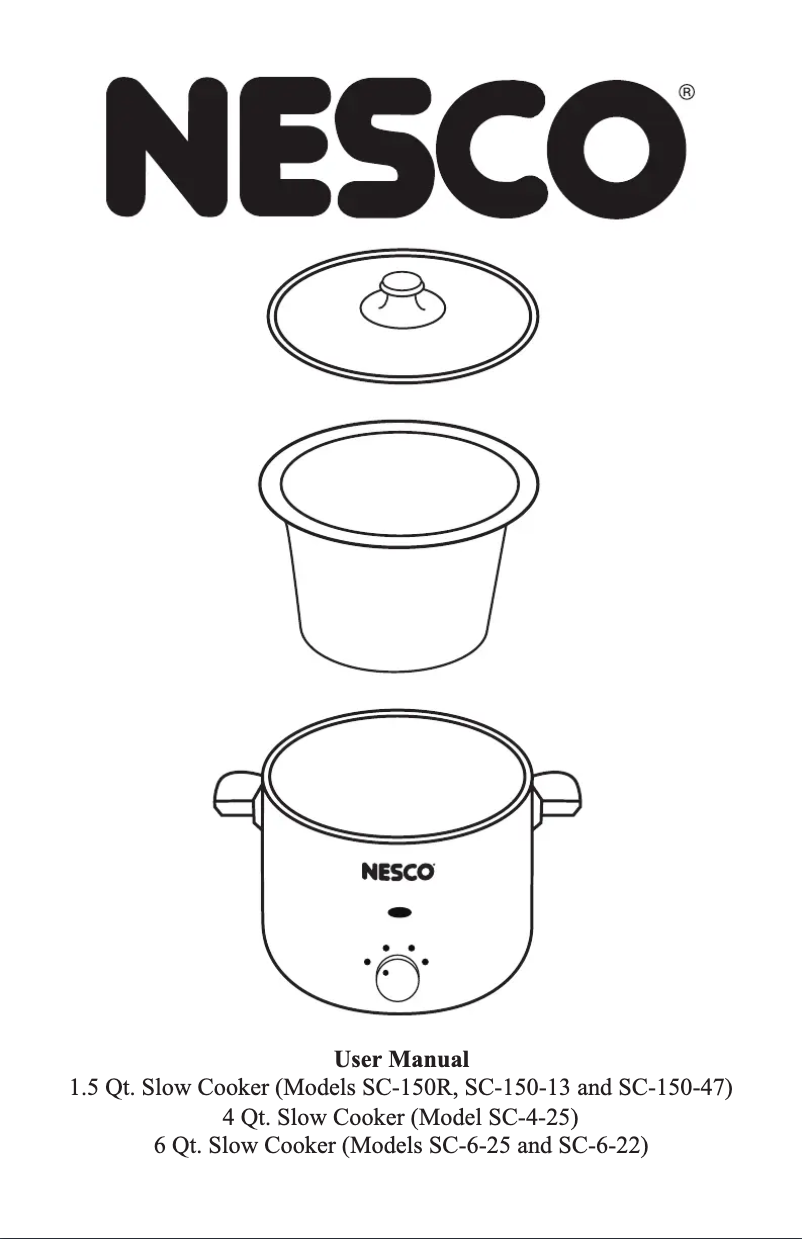 Page 1 of the manual User Manual Nesco SC-150