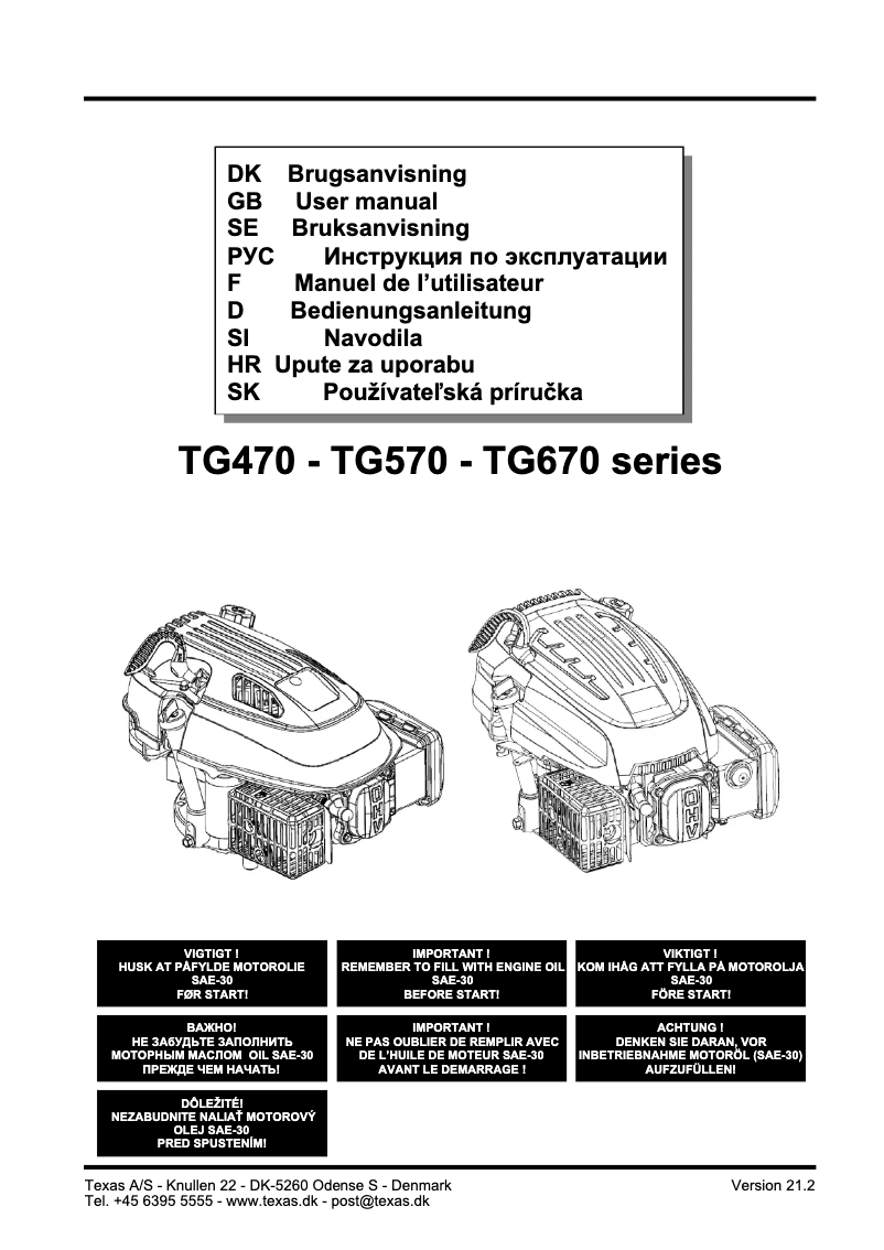 Image de la première page du manuel de l'appareil TG570EV