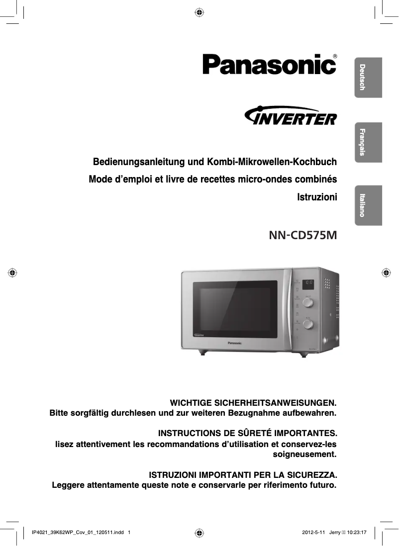 Page 1 of the manual User Manual Panasonic NN-CD575M
