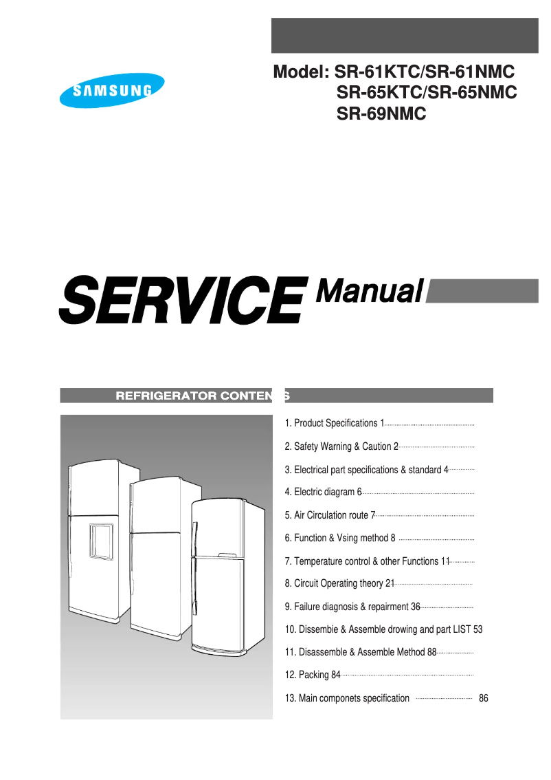 First page image of the manual for SR-64NMC