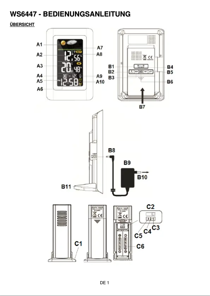 Page 1 of the manual User Manual Techno Line WS 6447