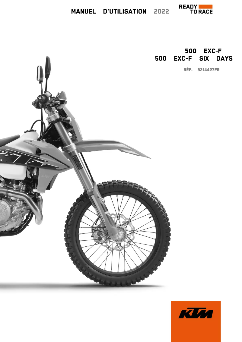 Page 1 of the manual User Manual KTM 500 EXC-F (2022)