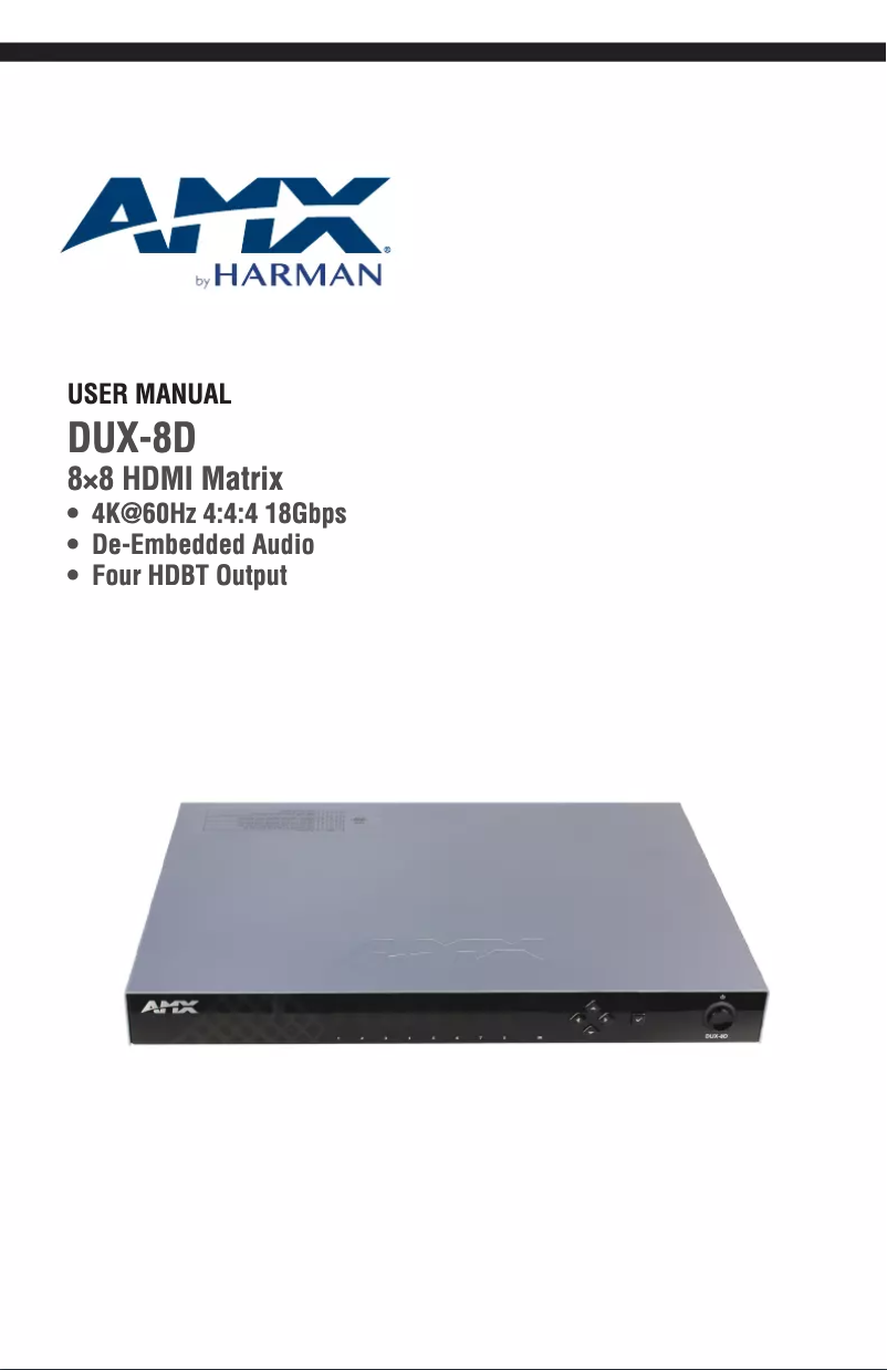 First page image of the manual for DUX-8D