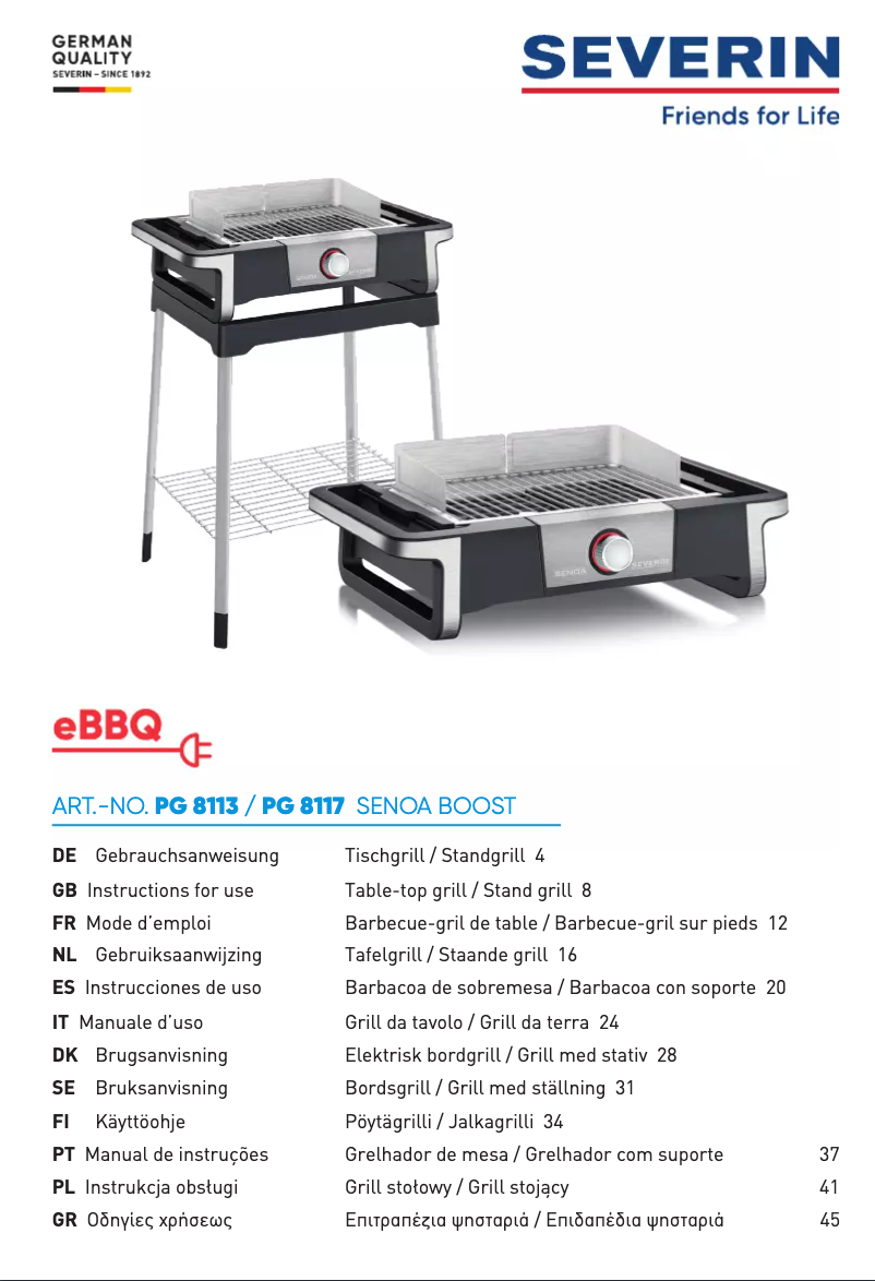 Image de la première page du manuel de l'appareil Senoa Boost PG 8113