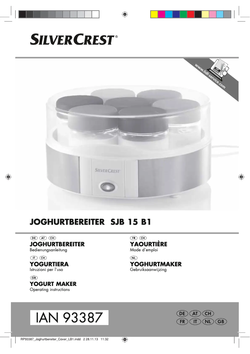 Page 1 of the manual User Manual SilverCrest SJB 15 B1