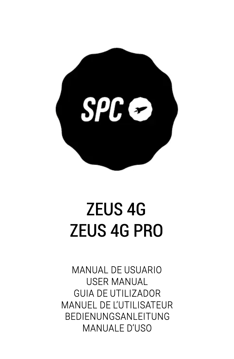 Page 1 of the manual User Manual SPC Zeus 4G