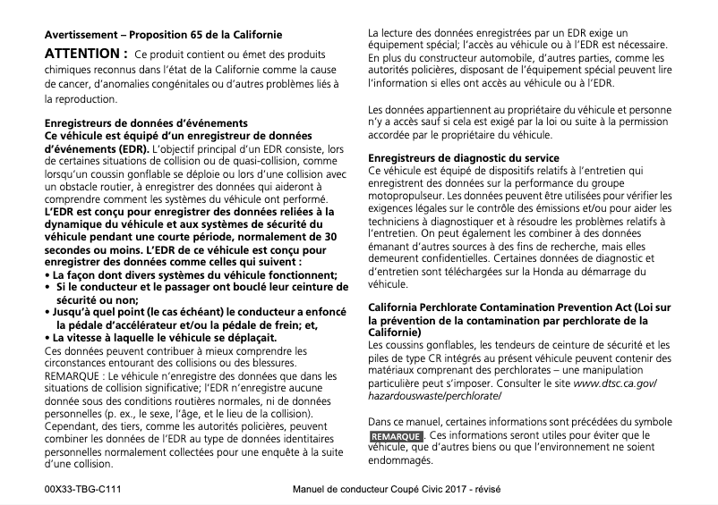 Page 1 of the manual User Manual Honda Civic Coupe (2017)