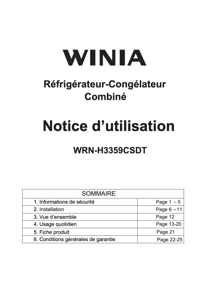 First page image of the manual for WRN-H3359CS