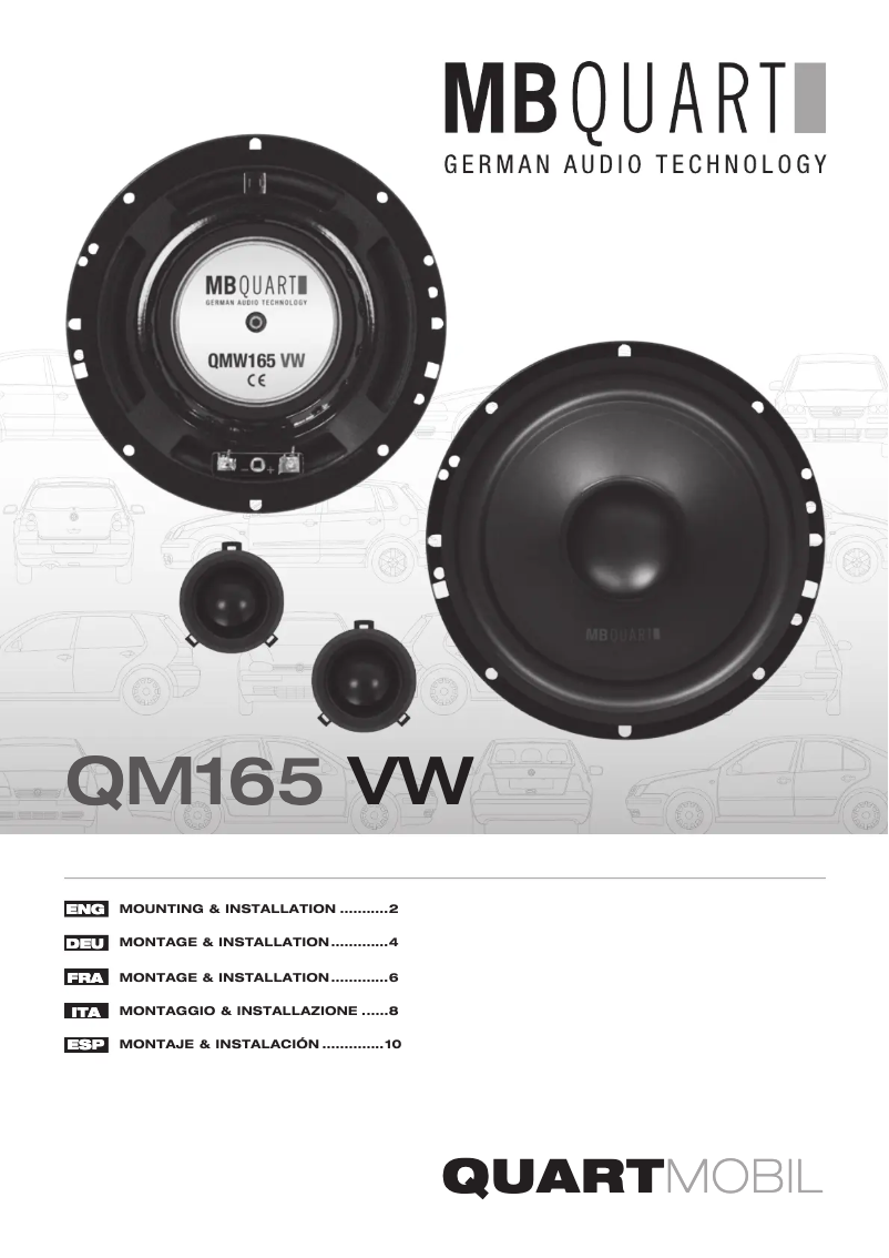 First page image of the manual for QM165 VW