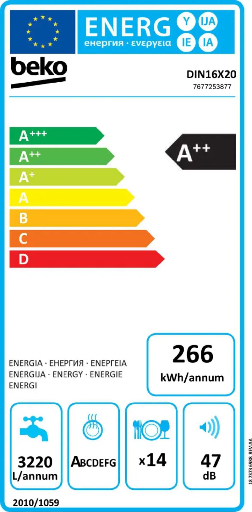 First page image of the manual for DIN16X20