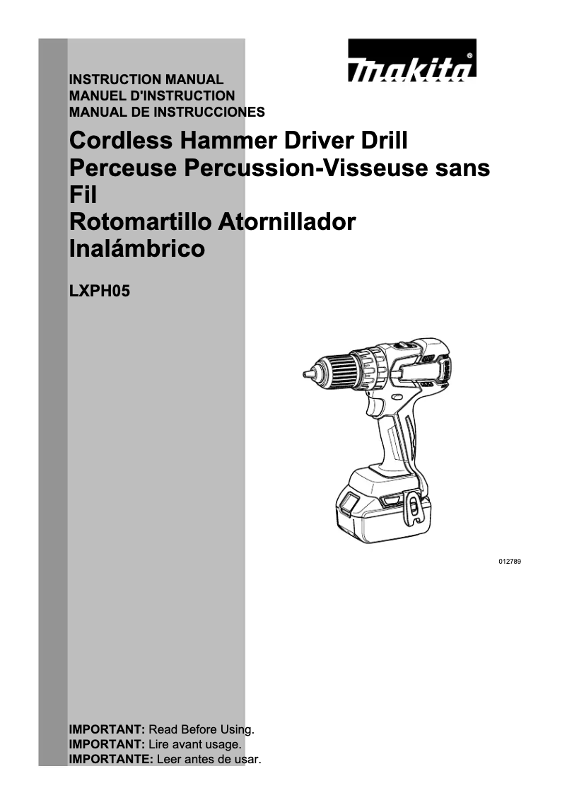 First page image of the manual for LXPH05