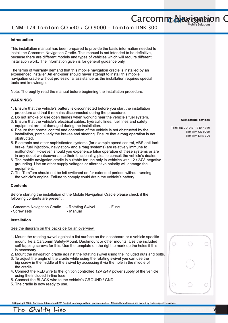 First page image of the manual for 42000174