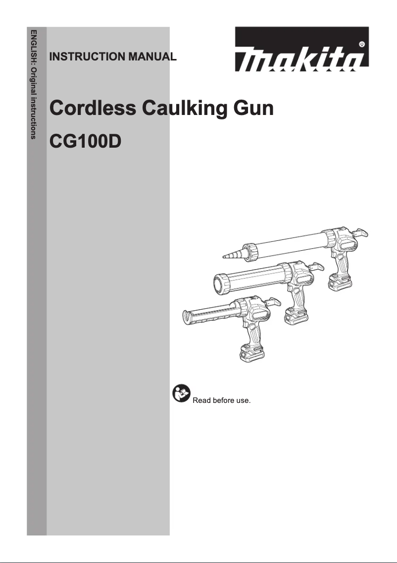 Page 1 of the manual User Manual Makita CG100DWAEA