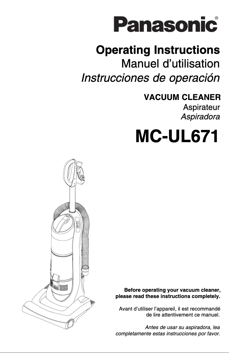 Page 1 of the manual User Manual Panasonic MC-UL671