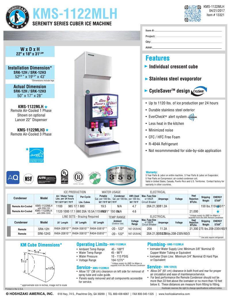 First page image of the manual for KMS-1122MLH