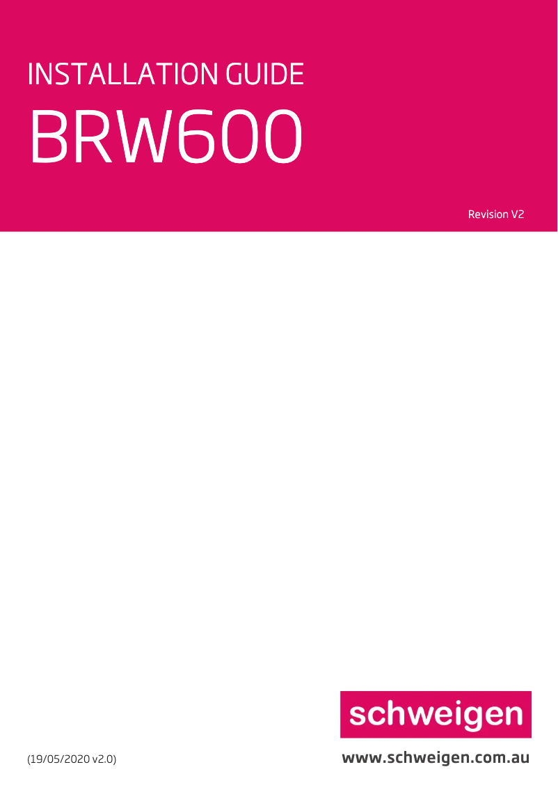 Page 1 of the manual User Manual Schweigen BRW622